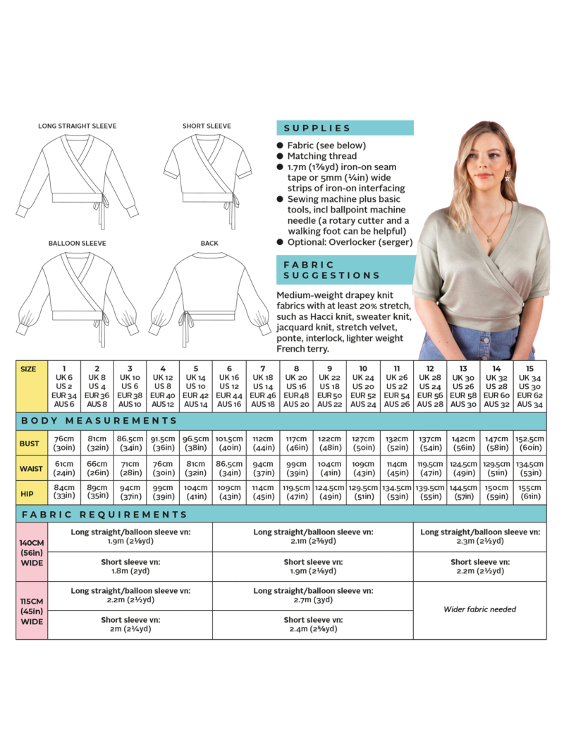 Tilly and the Buttons Pearl Sewing Pattern envelope back