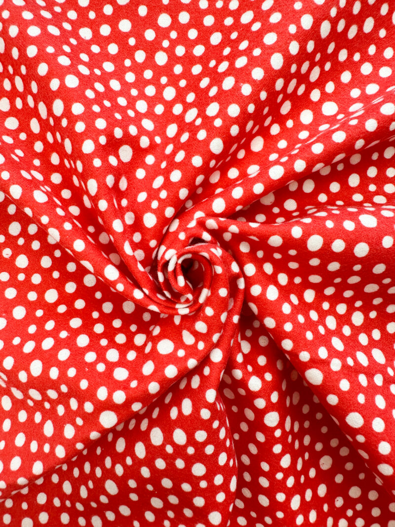 Snow Day Flannel Snowfall on Red F38.3 Cotswold Sewing Centres
